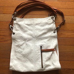 Italy-made white leather purse for women. Excellent condition!